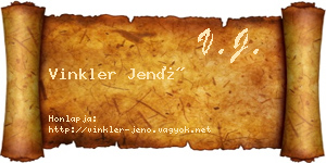 Vinkler Jenő névjegykártya