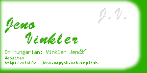 jeno vinkler business card